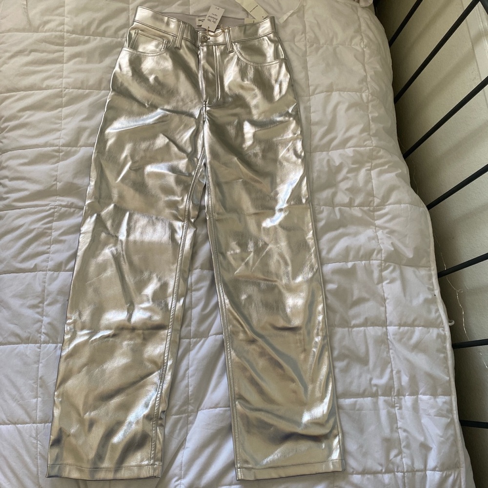 90s Silver High Waisted Rachel Green Abercrombie Pants